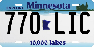 MN license plate 770LIC