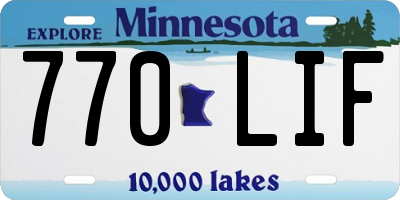 MN license plate 770LIF