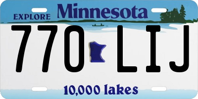 MN license plate 770LIJ