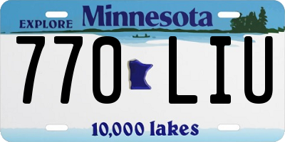 MN license plate 770LIU