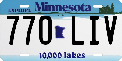 MN license plate 770LIV