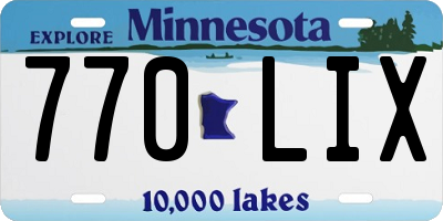 MN license plate 770LIX