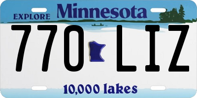 MN license plate 770LIZ