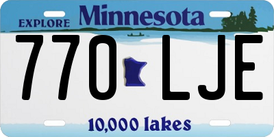 MN license plate 770LJE