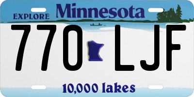 MN license plate 770LJF