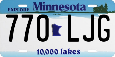 MN license plate 770LJG