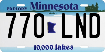 MN license plate 770LND