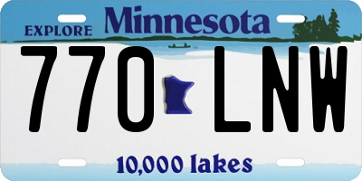 MN license plate 770LNW