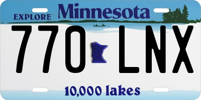 MN license plate 770LNX