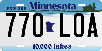 MN license plate 770LOA