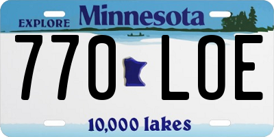 MN license plate 770LOE