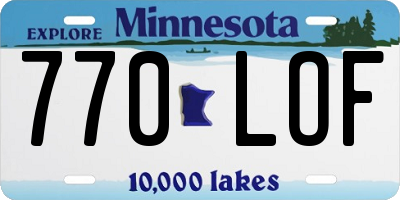 MN license plate 770LOF