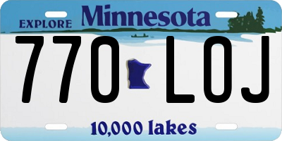 MN license plate 770LOJ