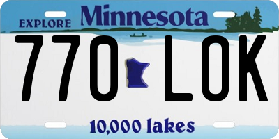 MN license plate 770LOK