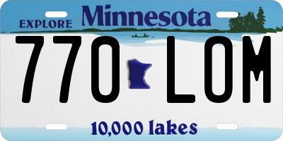 MN license plate 770LOM
