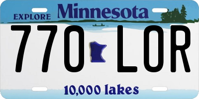 MN license plate 770LOR