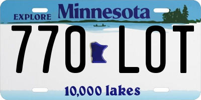 MN license plate 770LOT