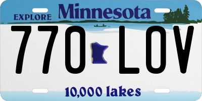 MN license plate 770LOV