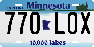 MN license plate 770LOX