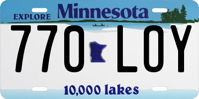 MN license plate 770LOY