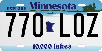 MN license plate 770LOZ