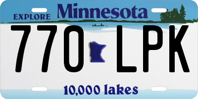 MN license plate 770LPK