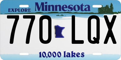MN license plate 770LQX