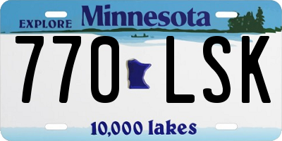 MN license plate 770LSK