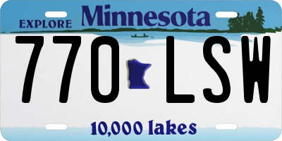 MN license plate 770LSW