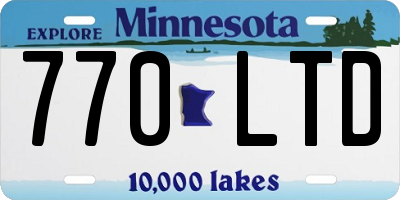 MN license plate 770LTD