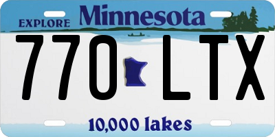 MN license plate 770LTX