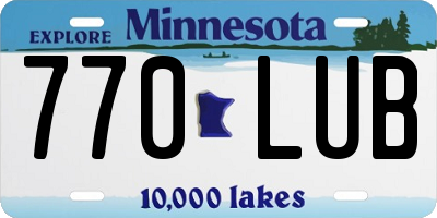 MN license plate 770LUB