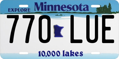 MN license plate 770LUE