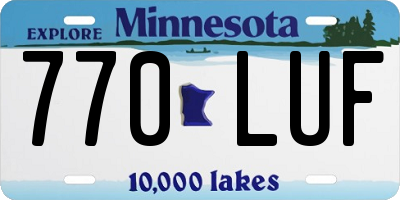 MN license plate 770LUF