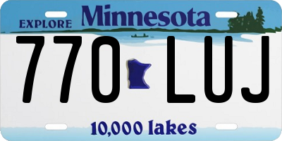 MN license plate 770LUJ
