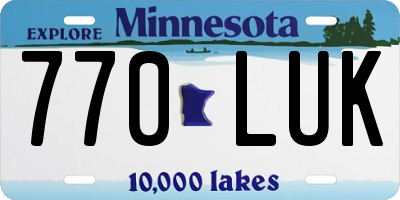 MN license plate 770LUK