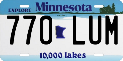 MN license plate 770LUM