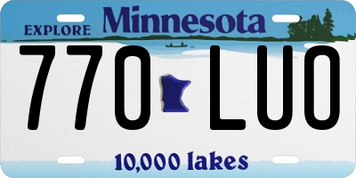 MN license plate 770LUO