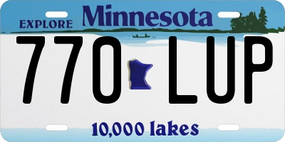 MN license plate 770LUP