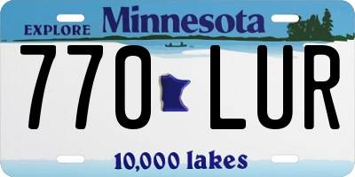 MN license plate 770LUR