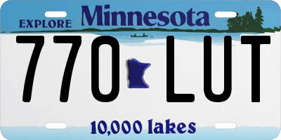 MN license plate 770LUT