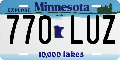 MN license plate 770LUZ