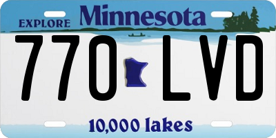 MN license plate 770LVD