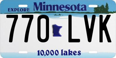 MN license plate 770LVK
