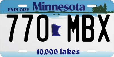 MN license plate 770MBX