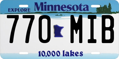 MN license plate 770MIB