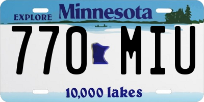 MN license plate 770MIU