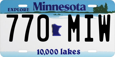 MN license plate 770MIW
