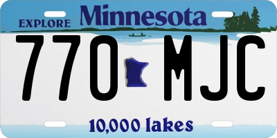 MN license plate 770MJC