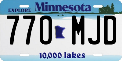 MN license plate 770MJD